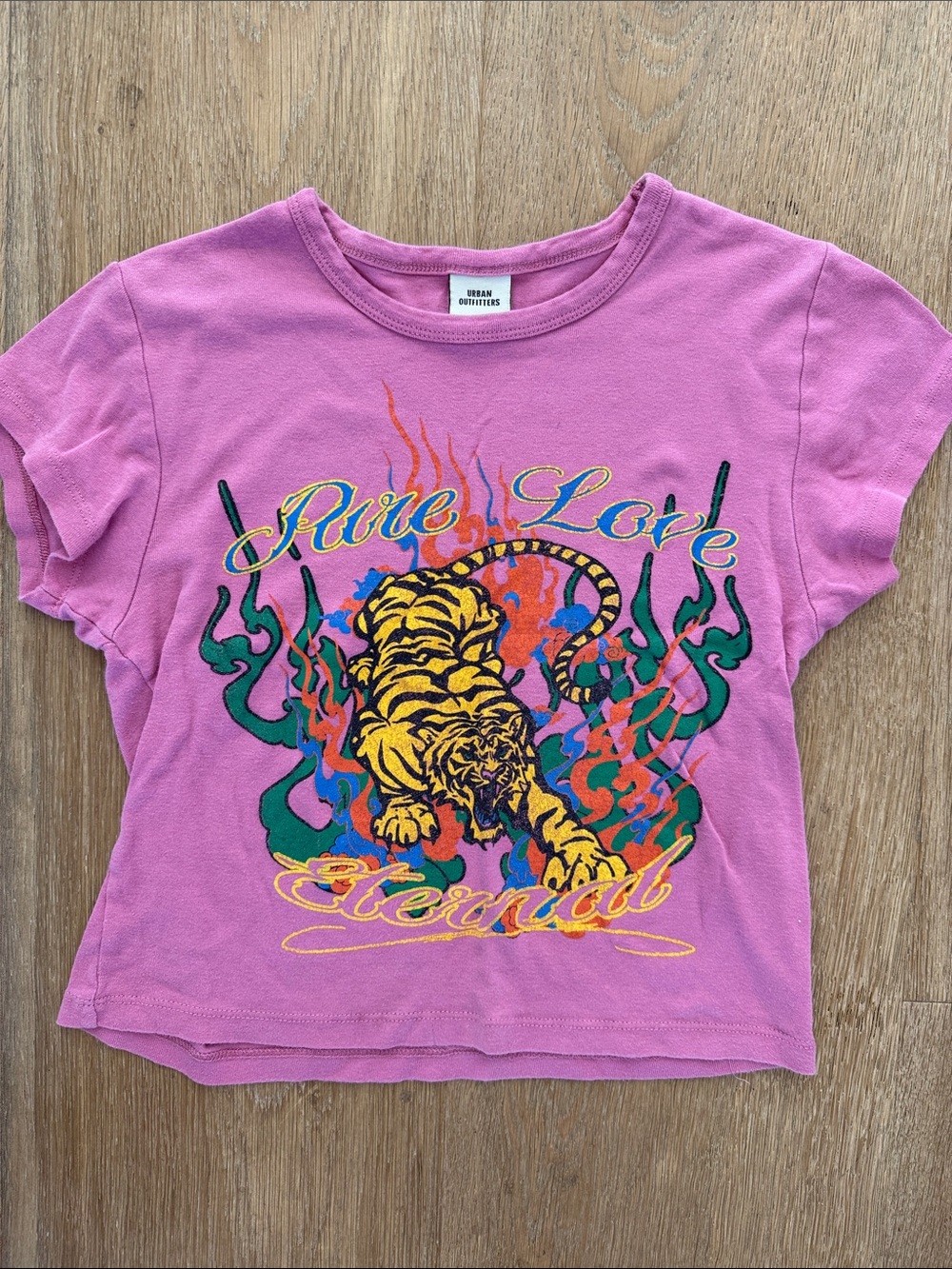Urban Outfitters Pink Tiger Flame Graphic Tee